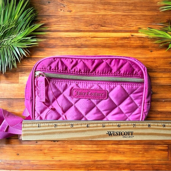 JUICY COUTURE Quilted Crossbody Belt Bag Waist Fanny Pack – Hot Pink - Picture 4 of 10